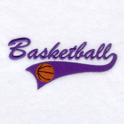 Basketball Script Tail Machine Embroidery Design