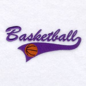 Picture of Basketball Script Tail Machine Embroidery Design