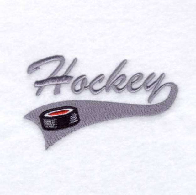 Picture of Hockey Script Tail Machine Embroidery Design