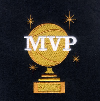 Basketball MVP Trophy Machine Embroidery Design