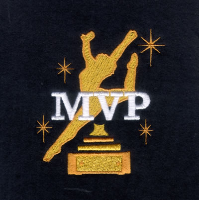 Gymnastics MVP Trophy Machine Embroidery Design