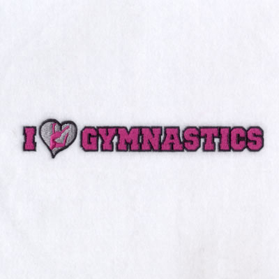I Love Gymnastics Machine Embroidery Design