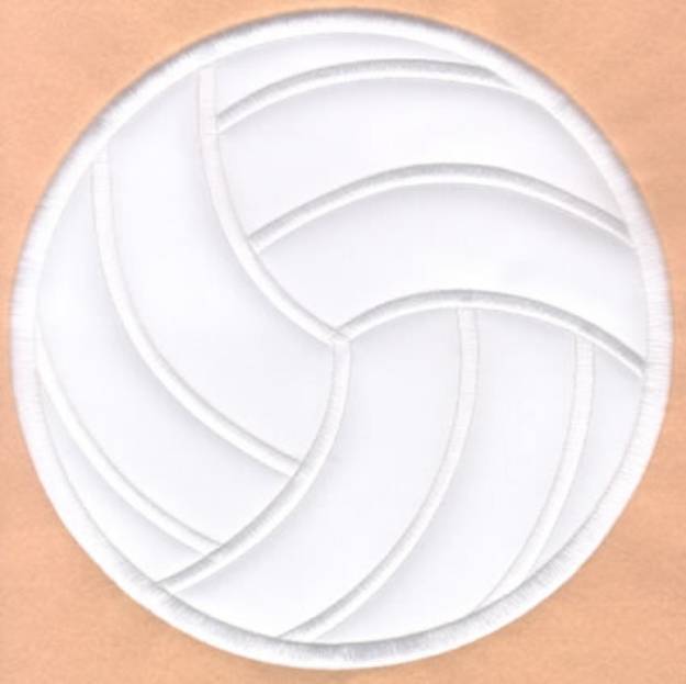 Picture of Volleyball Applique Ball 8" High (Satin) Machine Embroidery Design