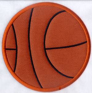 Picture of Basketball Applique Ball 8" High (Satin) Machine Embroidery Design