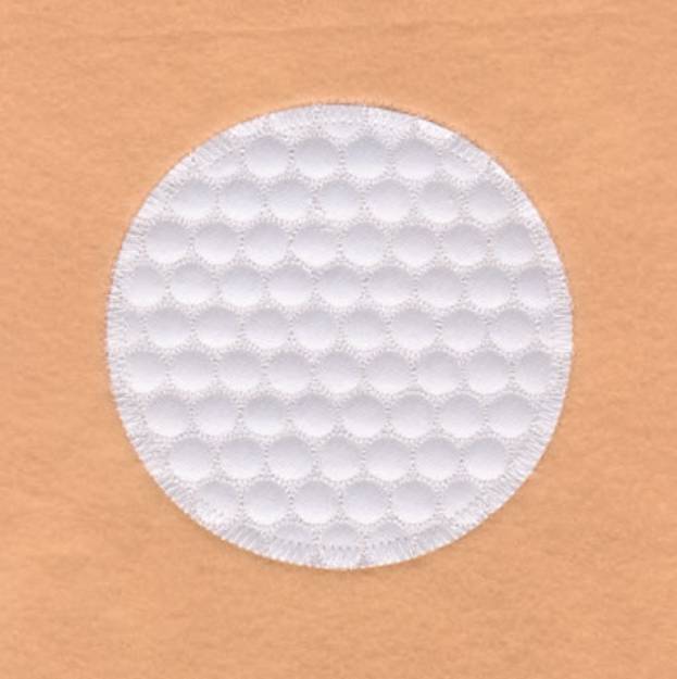 Picture of Golf Applique Ball 8" H (Zig Zag) Machine Embroidery Design