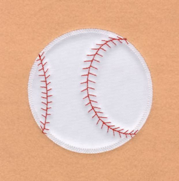 Picture of Softball / Baseball Applique Ball 8" H (Zig Zag) Machine Embroidery Design