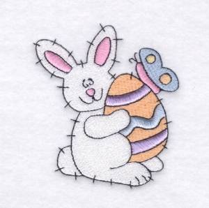 Picture of Country Bunnys Butterfly Machine Embroidery Design