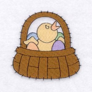 Picture of Country Chick in Basket Machine Embroidery Design