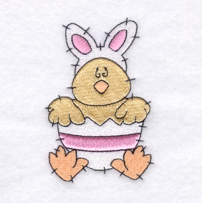 Country Chick in Bunny Ears Machine Embroidery Design