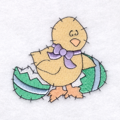 Country Hatched Chick Machine Embroidery Design