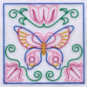Picture of Butterfly Garden Quilt Pattern Machine Embroidery Design
