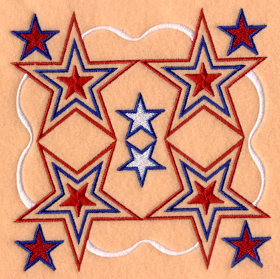 Stars & Stripes Quilt Pattern Machine Embroidery Design