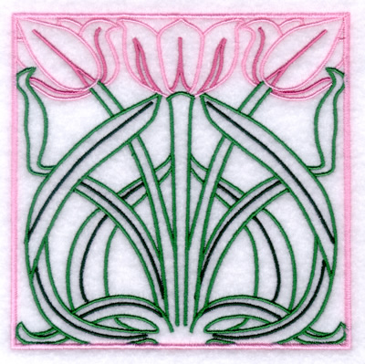Tulips in Spring Quilt Pattern Machine Embroidery Design