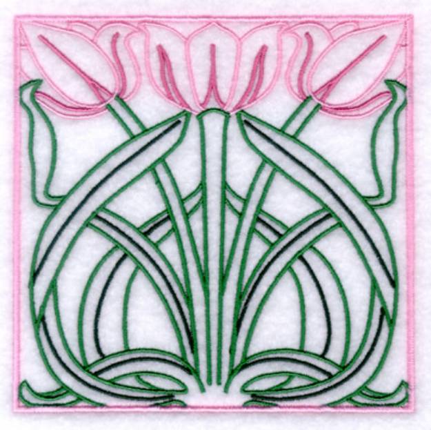 Picture of Tulips in Spring Quilt Pattern Machine Embroidery Design