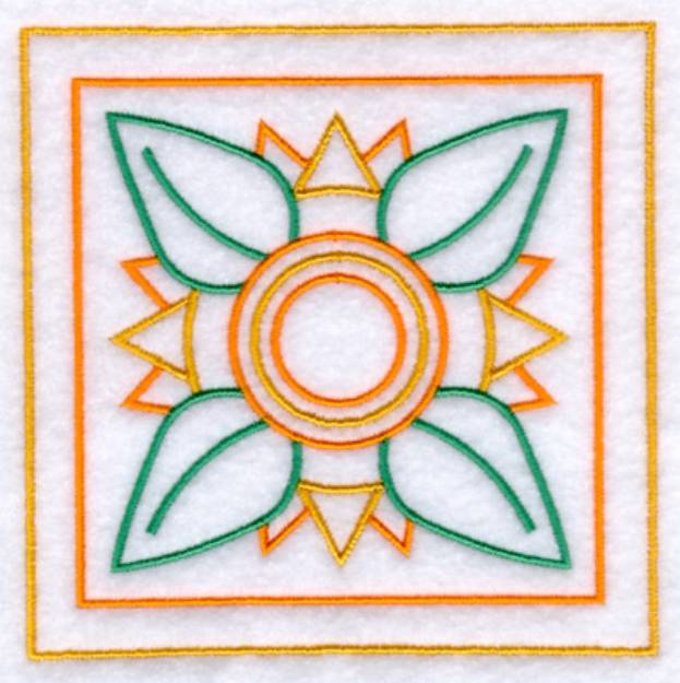 Picture of Sunflower Quilt Pattern Machine Embroidery Design