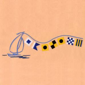 Picture of Sailboat "Sailing" Flags - Large Machine Embroidery Design