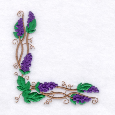 Grape Corner Border Machine Embroidery Design