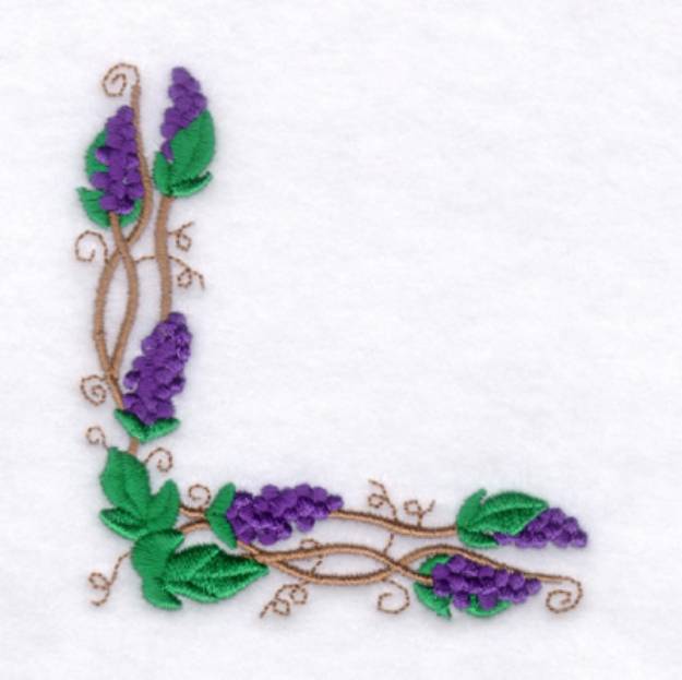 Picture of Grape Corner Border Machine Embroidery Design