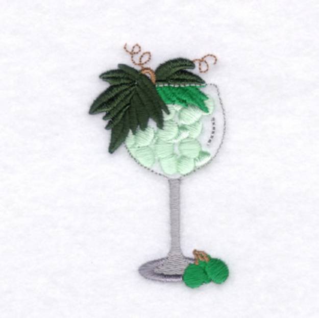Picture of Grapes in a Glass Machine Embroidery Design