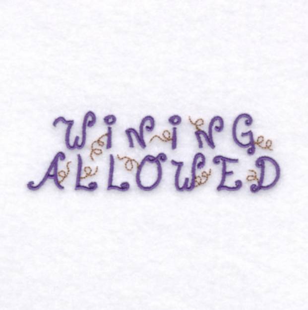 Picture of Wining Allowed Machine Embroidery Design