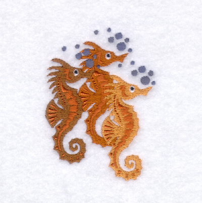 Sea Horse Trio Machine Embroidery Design
