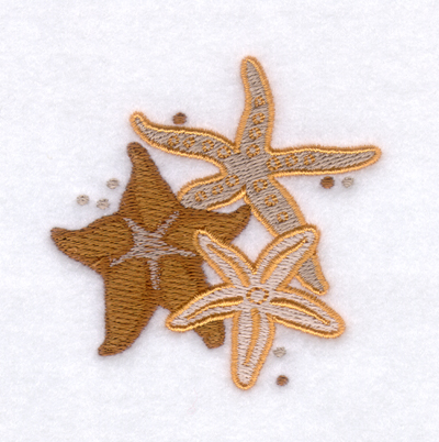 Starfish Trio Machine Embroidery Design