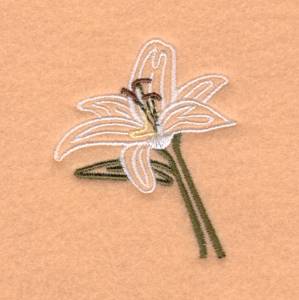 Picture of White Lily Swirl Machine Embroidery Design