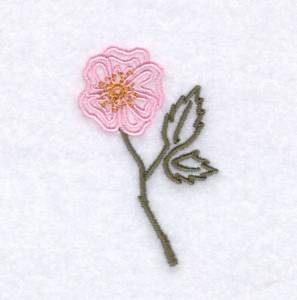 Picture of Dog Rose Swirl Machine Embroidery Design