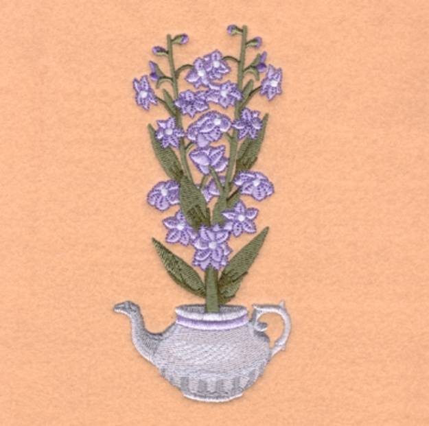 Picture of Teapot Hostas Machine Embroidery Design