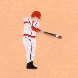 Picture of Baseball Player Machine Embroidery Design