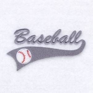 Picture of Baseball Script Tail Machine Embroidery Design