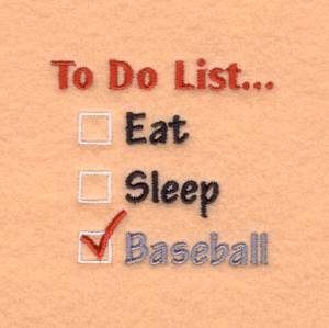 Picture of Baseball To Do List… Machine Embroidery Design