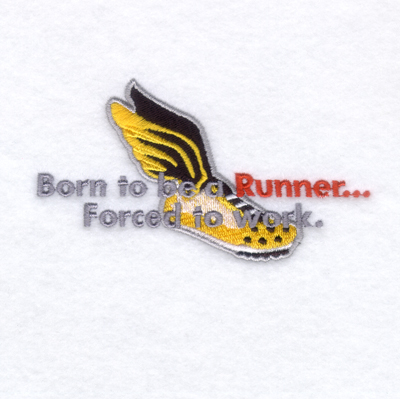 Born To Be A Runner Machine Embroidery Design