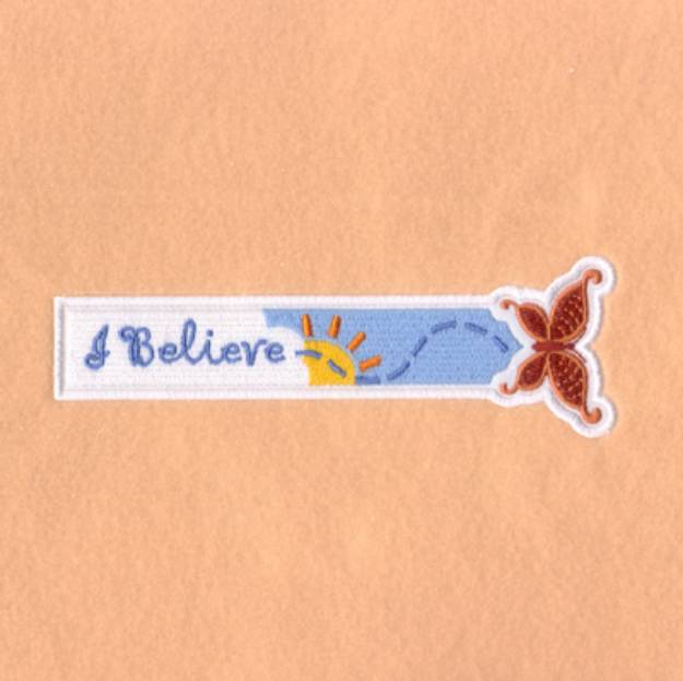 Picture of I Believe Bookmark Machine Embroidery Design