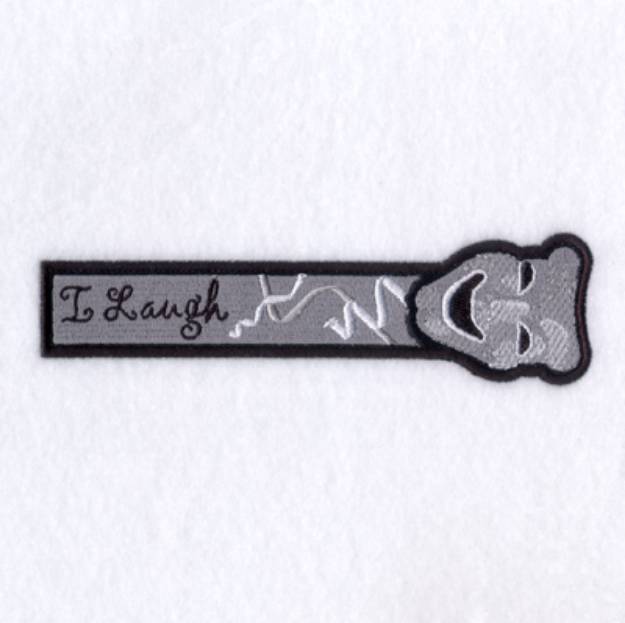 Picture of I Laugh Bookmark Machine Embroidery Design