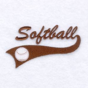 Picture of Softball Script Tail Machine Embroidery Design