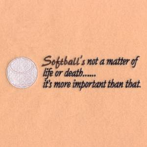 Picture of Softballs More Important! Machine Embroidery Design