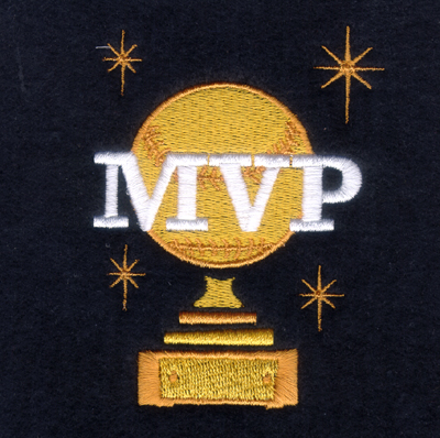 Softball MVP Trophy Machine Embroidery Design