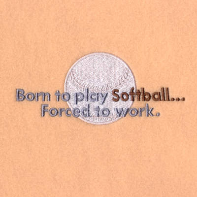 Born to Play Softball Machine Embroidery Design