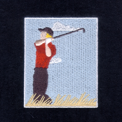 Golf Sports Card Machine Embroidery Design
