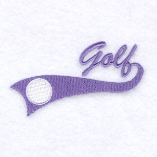 Picture of Golf Script Tail Machine Embroidery Design