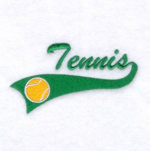 Picture of Tennis Script Tail Machine Embroidery Design
