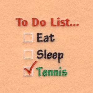 Picture of Tennis To Do List… Machine Embroidery Design
