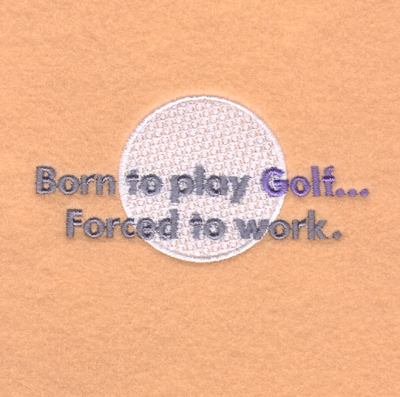 Born to Play Golf Machine Embroidery Design