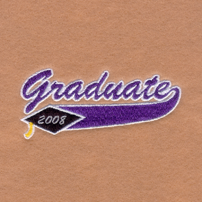 Graduate Swoosh 2008 Machine Embroidery Design