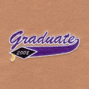 Picture of Graduate Swoosh 2008 Machine Embroidery Design