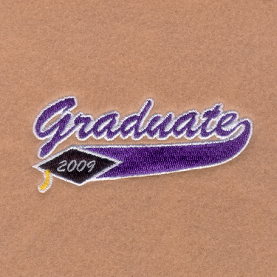 Graduate Swoosh 2009 Machine Embroidery Design