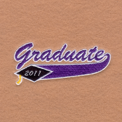 Graduate Swoosh 2011 Machine Embroidery Design