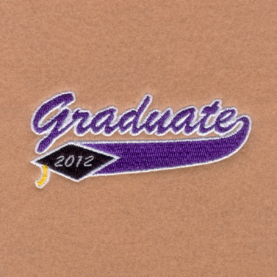 Graduate Swoosh 2012 Machine Embroidery Design