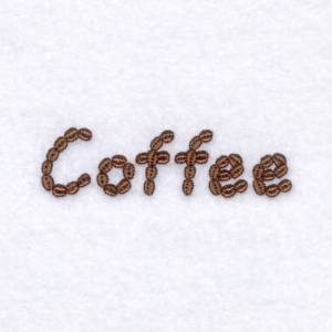 Picture of Coffee Bean Text Machine Embroidery Design